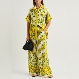 NWOT Alemais Gisela Printed Linen Trousers US Size 4